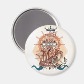 Vintages Schiff Magnet (Vorderseite/Rückseite)