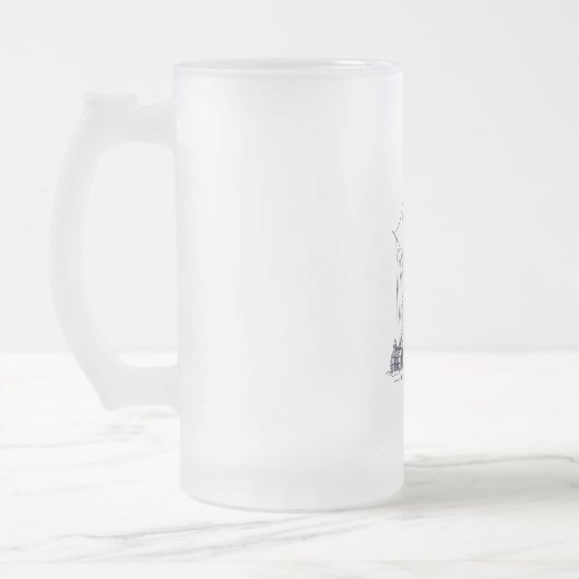 Vintages Schiff Mattglas Bierglas (Links)