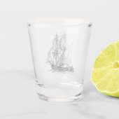 Vintages Schiff Schnapsglas (Rückseite)