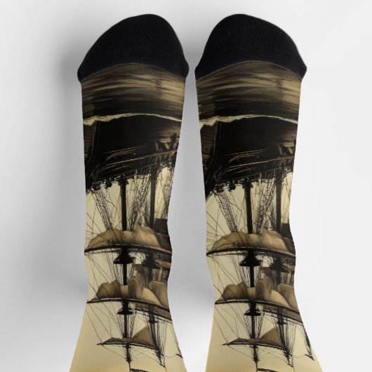 Vintages Schiff Socken (Oben)