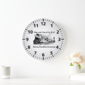 Vintages Schiff und Bahnreise Große Wanduhr (Zuhause)
