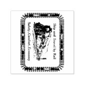 Vintages Schiff und Bahnreise Permastempel (Design)