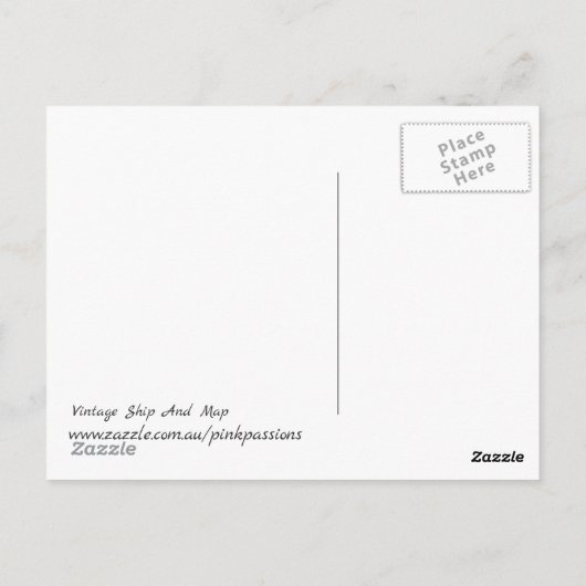 Vintages Schiff und Karte (Rückseite)