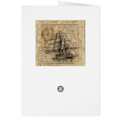 Vintages Schiff und Karte (Hinten)