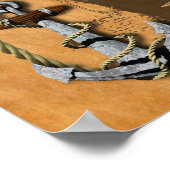 Vintages Schiff und Karte Poster (Ecke)