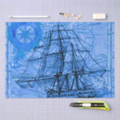 Vintages Schiff und Karte Seidenpapier (Handwerk)