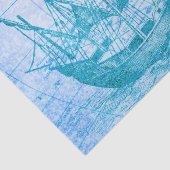 Vintages Schiff und Karte Seidenpapier (Detail)