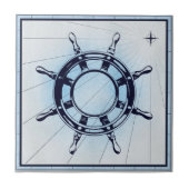 Vintages Schiffrad Fliese (Vorderseite)