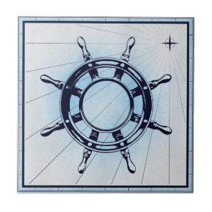 Vintages Schiffrad Fliese