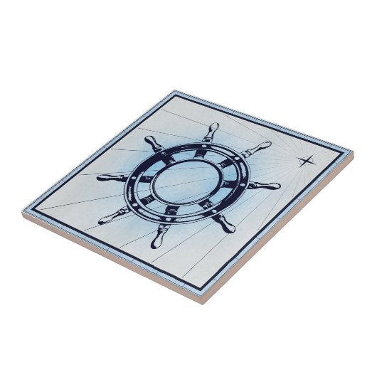 Vintages Schiffrad Fliese (Seite)