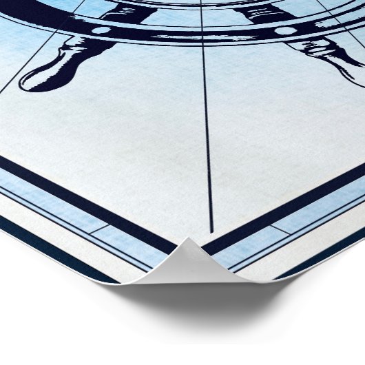 Vintages Schiffrad Poster (Ecke)