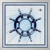 Vintages Schiffrad Poster (Vorne)