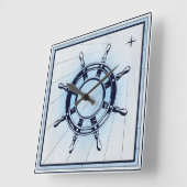 Vintages Schiffrad Quadratische Wanduhr (Winkel)