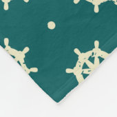 Vintages Schiffs-Rad-Muster Fleecedecke (Ecke)