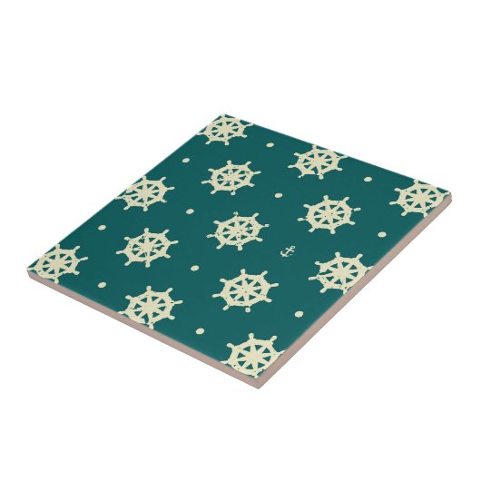 Vintages Schiffs-Rad-Muster Fliese (Seite)