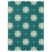 Vintages Schiffs-Rad-Muster Klemmbrett (Rückseite)