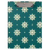 Vintages Schiffs-Rad-Muster Klemmbrett (Vorderseite)