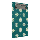 Vintages Schiffs-Rad-Muster Mini Klemmbrett (Schrägansicht)