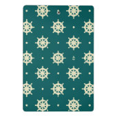 Vintages Schiffs-Rad-Muster Mini Klemmbrett (Rückseite)