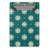 Vintages Schiffs-Rad-Muster Mini Klemmbrett (Vorderseite)