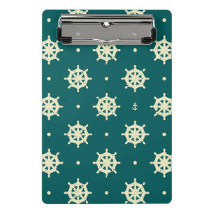 Vintages Schiffs-Rad-Muster Mini Klemmbrett