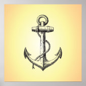 Vintages Schiffsankerplakat Poster (Vorne)