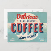 Vintages Schild - Frischkaffee Postkarte (Vorne/Hinten)