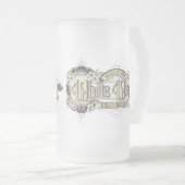 Vintages Schild Weißer Weintag Mattglas Bierglas (VorderseiteRechts)