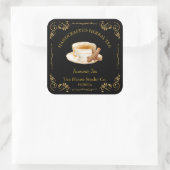 Vintages Schildkrötenquadrat Quadratischer Aufkleber (Tasche)