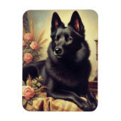 Vintages Schipperke Dog Gemälde Magnet (Vertikal)