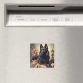 Vintages Schipperke Dog Gemälde Magnet (In Situ (Geschirrspüler))