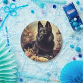 Vintages Schipperke Dog Gemälde Pappteller (Party)