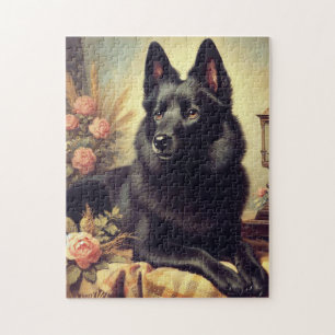 Vintages Schipperke Dog Gemälde Puzzle