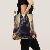 Vintages Schipperke Dog Gemälde Tasche (Von Nahem)