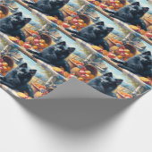 Vintages Schipperke Welpenbild Geschenkpapier (Ecke)