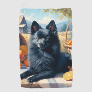 Vintages Schipperke Welpenbild Golfhandtuch