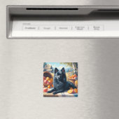 Vintages Schipperke Welpenbild Magnet (In Situ (Geschirrspüler))
