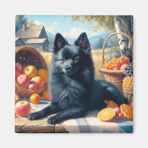 Vintages Schipperke Welpenbild Magnet