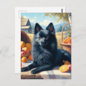 Vintages Schipperke Welpenbild Postkarte (Vorne/Hinten)
