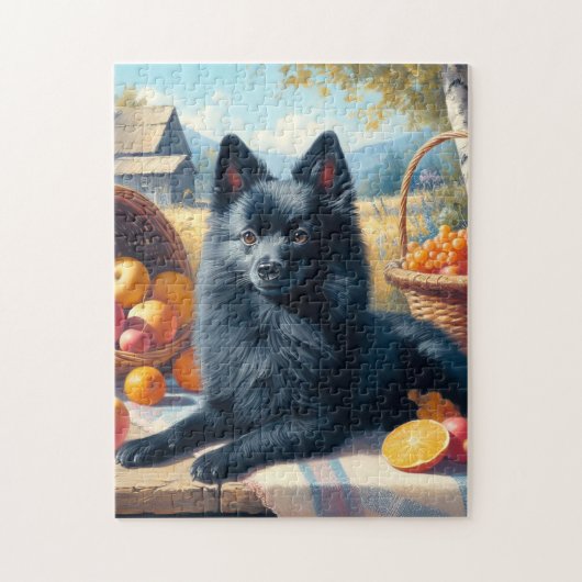 Vintages Schipperke Welpenbild Puzzle (Vertikal)