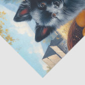 Vintages Schipperke Welpenbild Seidenpapier (Ausschnitt)