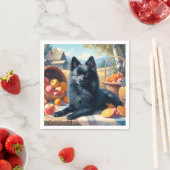 Vintages Schipperke Welpenbild Serviette (Beispiel)