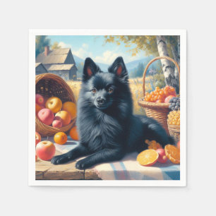 Vintages Schipperke Welpenbild Serviette