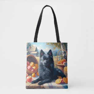 Vintages Schipperke Welpenbild Tasche