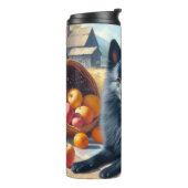 Vintages Schipperke Welpenbild Thermosbecher (Nach links gedreht)