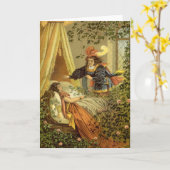 Vintages Schlafen Schönheit, Viktorianische Märche Karte (Gelbe Blume)