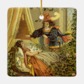 Vintages Schlafen Schönheit, Viktorianische Märche Keramikornament (Rückseite)