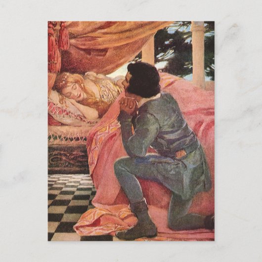 Vintages Schlafen Schönheit von Jessie Willcox Smi Postkarte (Vorderseite)