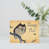 Vintages Schlafhühnchen Postkarte (Stehend Vorderseite)