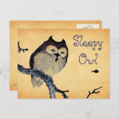 Vintages Schlafhühnchen Postkarte (Vorne/Hinten)